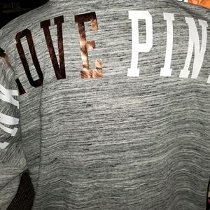 VARSITY FULL ZIP Victoria Secret Women's Hooded Sweater (Love Pink) XXL